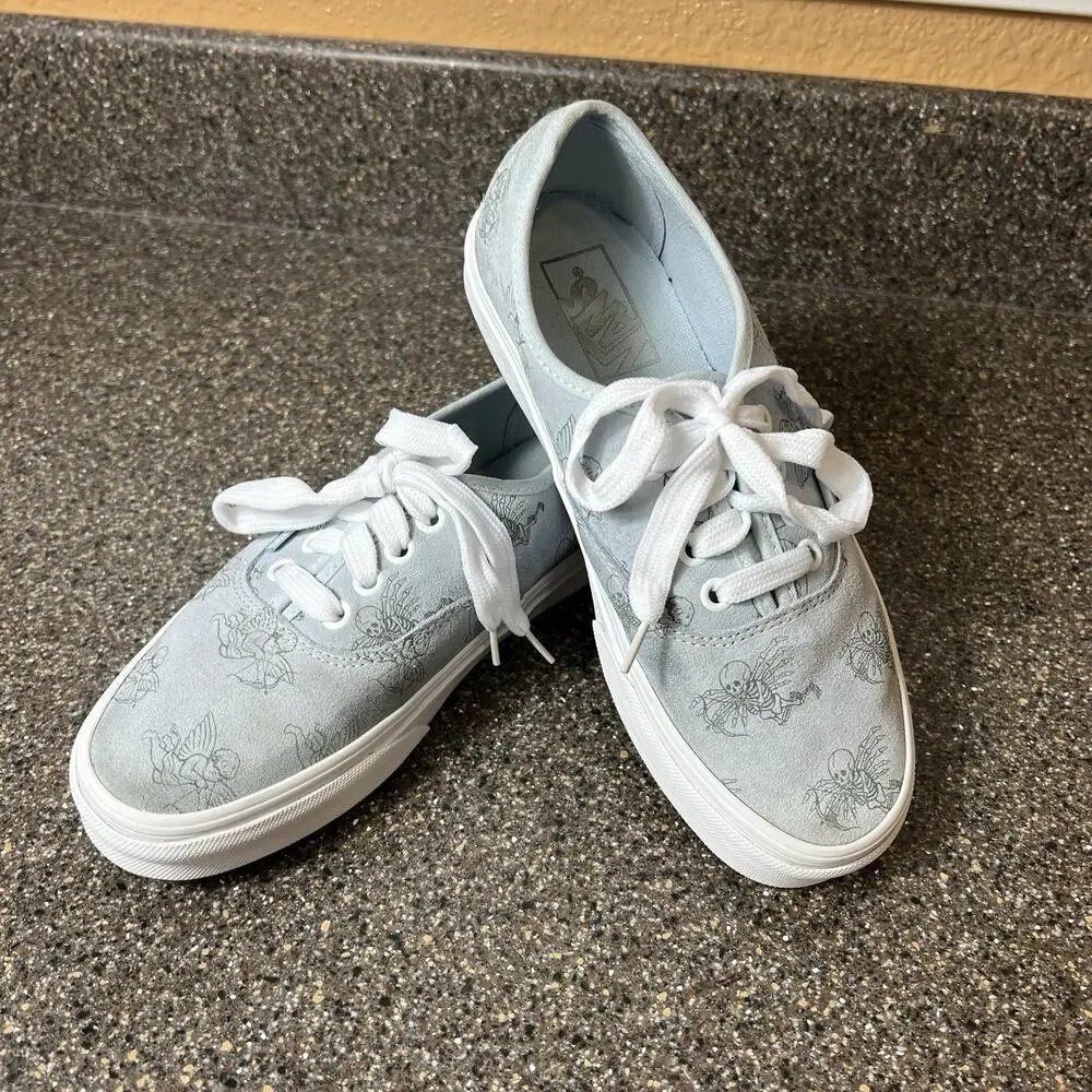 Vans Authentic Love You To Death Sky Blue Suede Womens 7 Lace Up Men 5.5 Sneaker